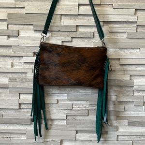 beautiful Cowhide & Leather crossbody handbag!